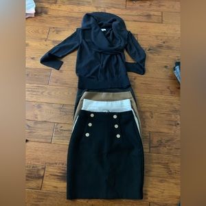 Joseph A. Cowl neck black sweater size S